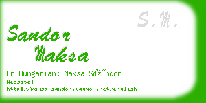 sandor maksa business card